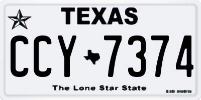 TX license plate CCY7374
