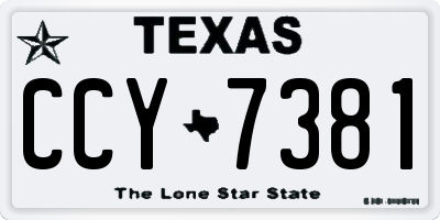 TX license plate CCY7381