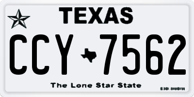 TX license plate CCY7562