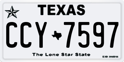 TX license plate CCY7597