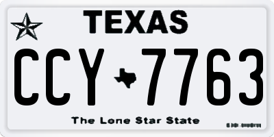 TX license plate CCY7763