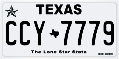 TX license plate CCY7779