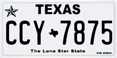 TX license plate CCY7875