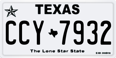 TX license plate CCY7932