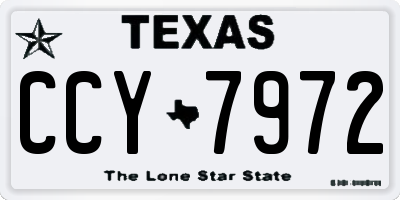 TX license plate CCY7972