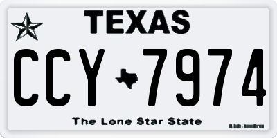 TX license plate CCY7974