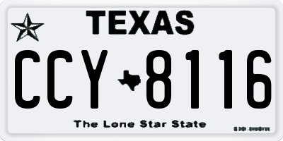 TX license plate CCY8116
