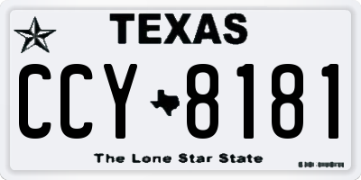 TX license plate CCY8181