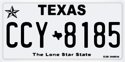 TX license plate CCY8185