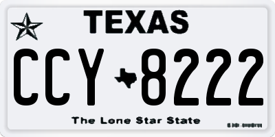 TX license plate CCY8222