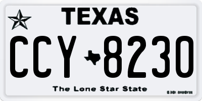 TX license plate CCY8230