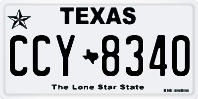 TX license plate CCY8340