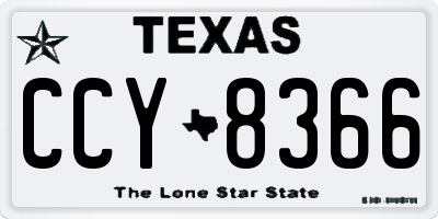 TX license plate CCY8366