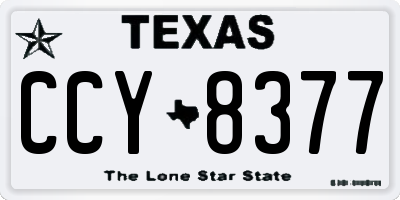 TX license plate CCY8377