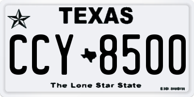 TX license plate CCY8500
