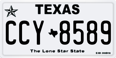 TX license plate CCY8589