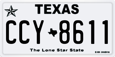 TX license plate CCY8611