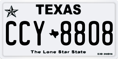TX license plate CCY8808