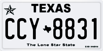 TX license plate CCY8831