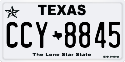 TX license plate CCY8845