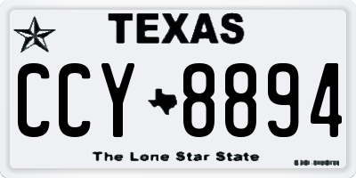 TX license plate CCY8894