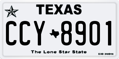 TX license plate CCY8901