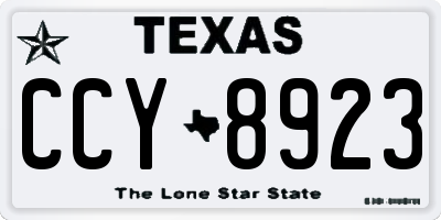 TX license plate CCY8923