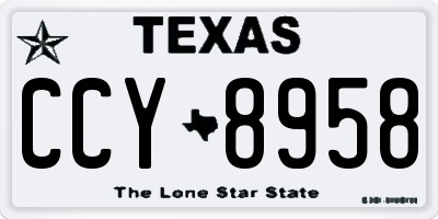 TX license plate CCY8958
