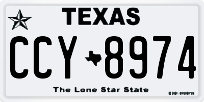 TX license plate CCY8974