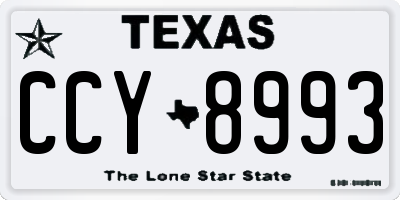 TX license plate CCY8993