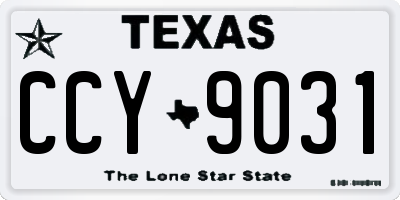 TX license plate CCY9031