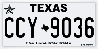 TX license plate CCY9036