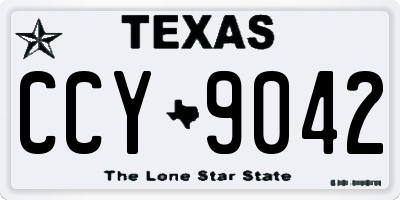TX license plate CCY9042