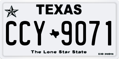TX license plate CCY9071