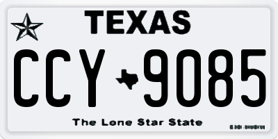TX license plate CCY9085
