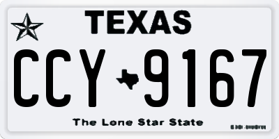 TX license plate CCY9167
