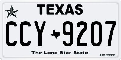 TX license plate CCY9207