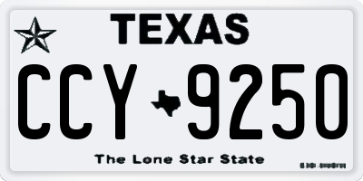 TX license plate CCY9250