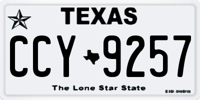 TX license plate CCY9257