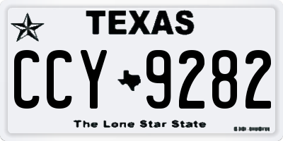TX license plate CCY9282