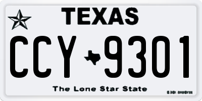 TX license plate CCY9301
