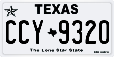 TX license plate CCY9320