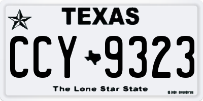 TX license plate CCY9323