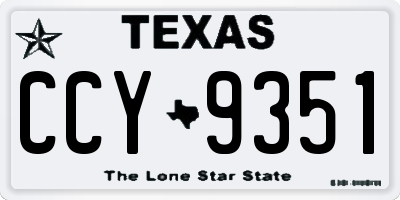 TX license plate CCY9351