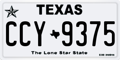 TX license plate CCY9375