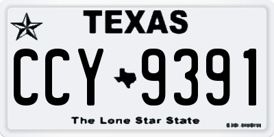 TX license plate CCY9391