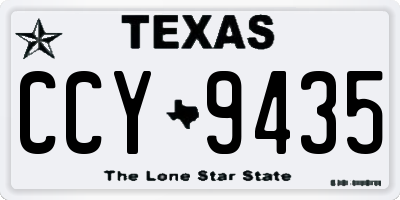 TX license plate CCY9435