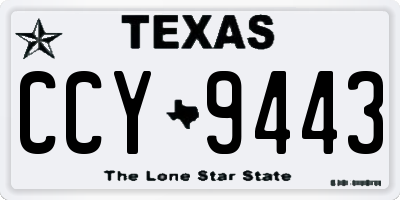 TX license plate CCY9443