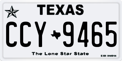TX license plate CCY9465