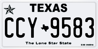 TX license plate CCY9583